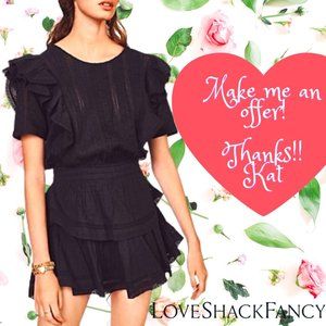 LoveShackFancy Natasha Dress in Black | Small